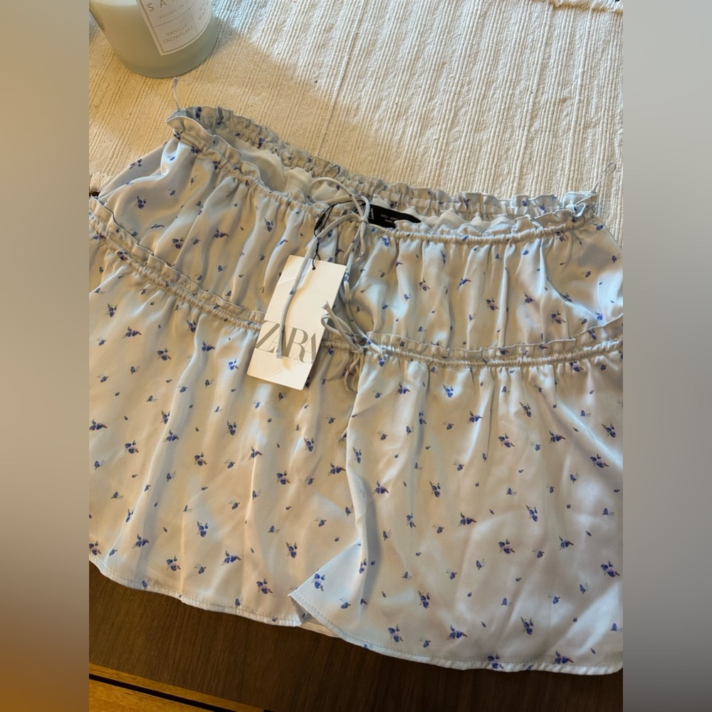 Zara Satin Floral Skirt